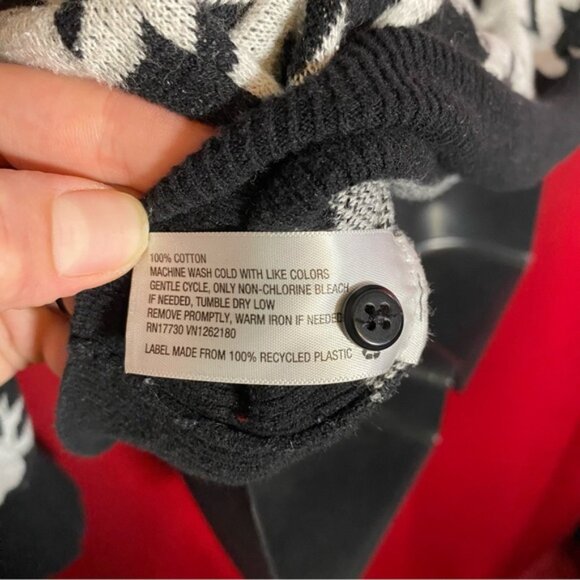 Merona Black and White Houndstooth Cotton Knit Cardigan - Picture 4 of 6